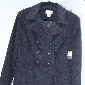 New St. John’s bay women’s  dark charcoal coat Large